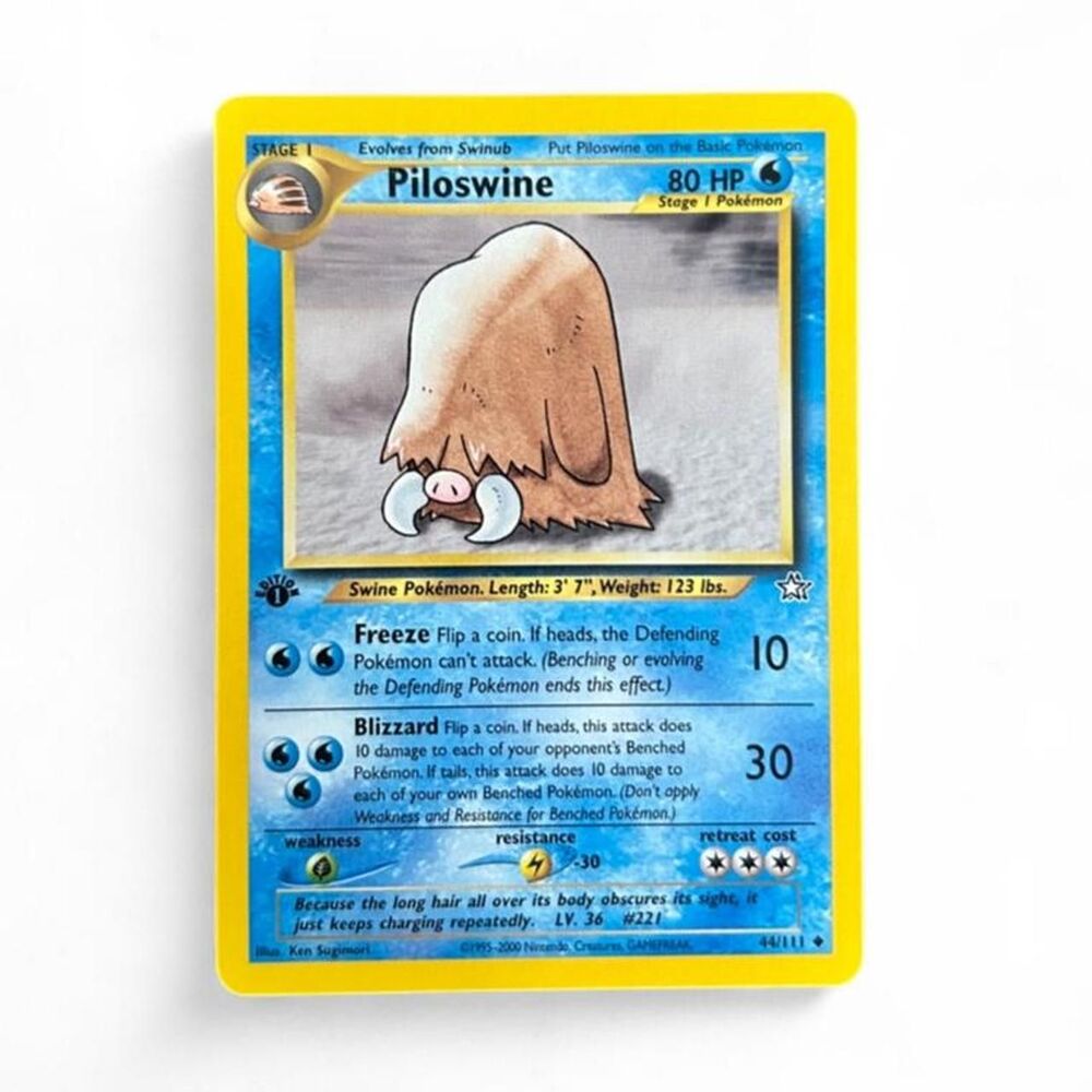 Piloswine 044/111 1st edition Pokemon card